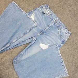 Arizona Jeans Womens 11 Distressed High Rise Curvy Flare Y2K Boho Indie Fairy